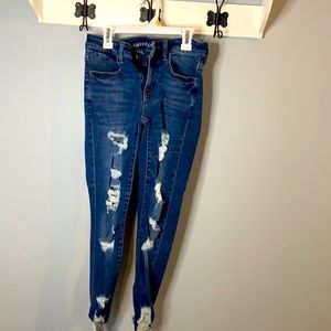 Denim ripped jeans